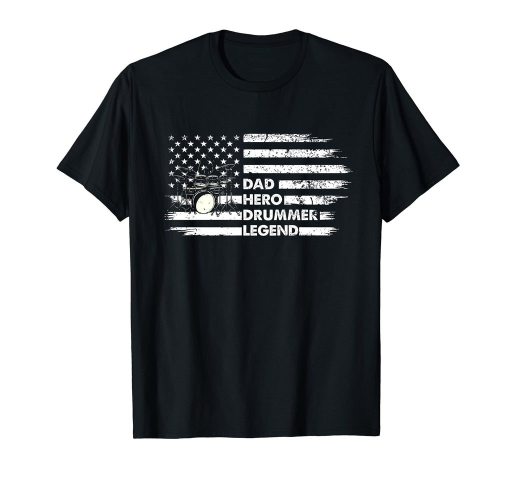Distressed Drum Set Dad Hero Drummer T-Shirt - Novelty Apparel Unisex - T-Shirt, Sweatshirt, Hoodie