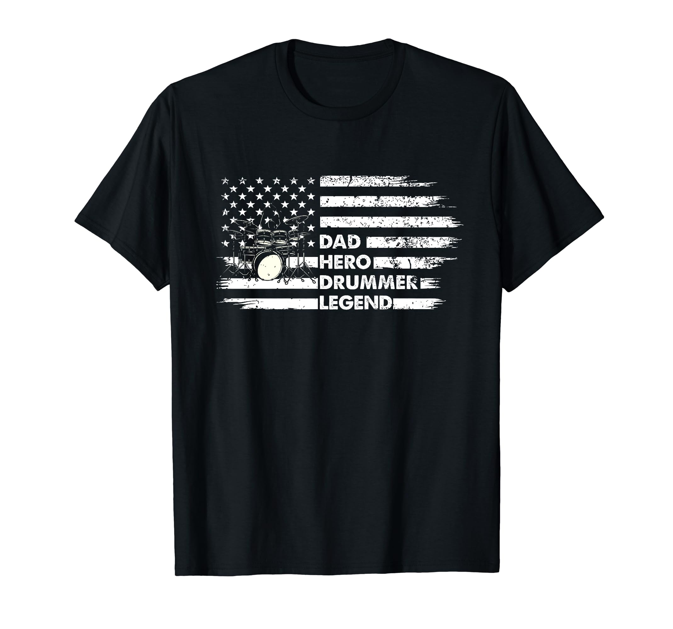 Distressed Drum Set Dad Hero Drummer T-Shirt - Novelty Apparel Unisex - T-Shirt, Sweatshirt, Hoodie