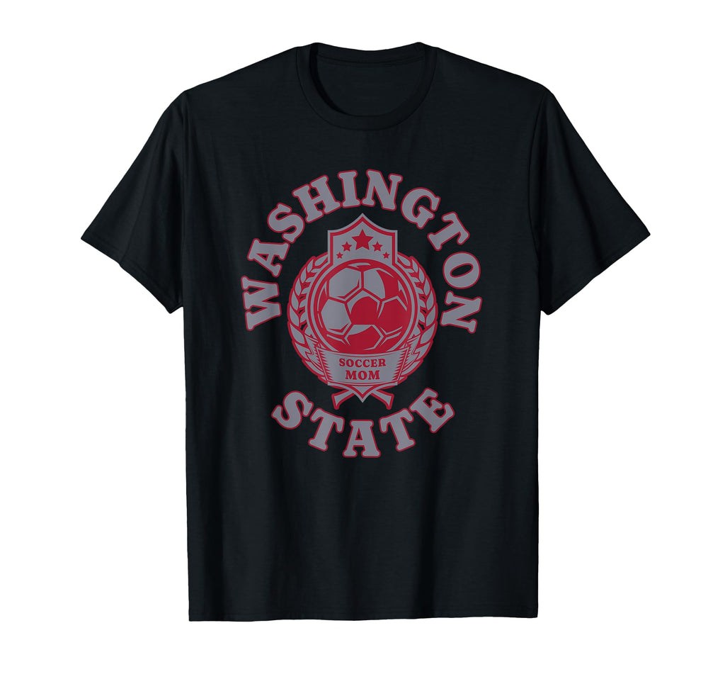 Red And Gray Washington Soccer Mom T-Shirt - Unique Graphic Unisex - T-Shirt, Sweatshirt, Hoodie
