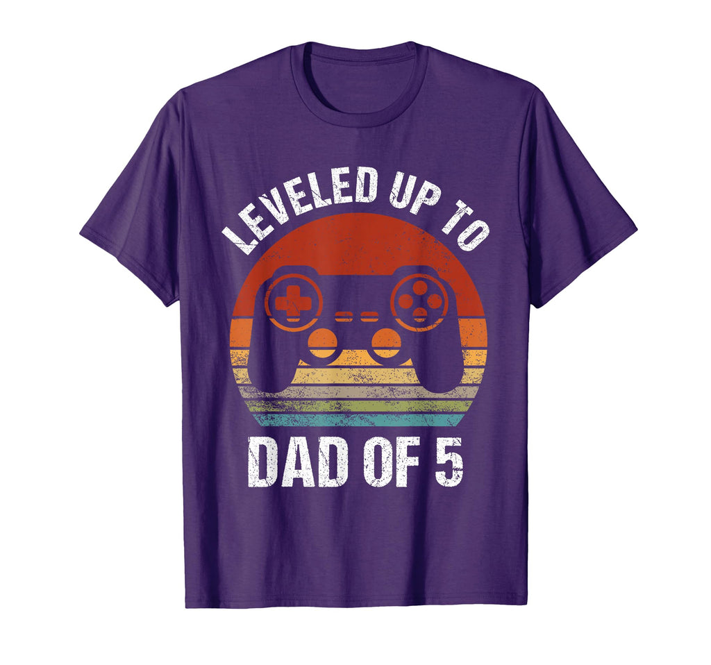 Leveled Up To Dad 5 Gamer Dad T-Shirt - Custom Art Print for Adults - T-Shirt, Sweatshirt, Hoodie