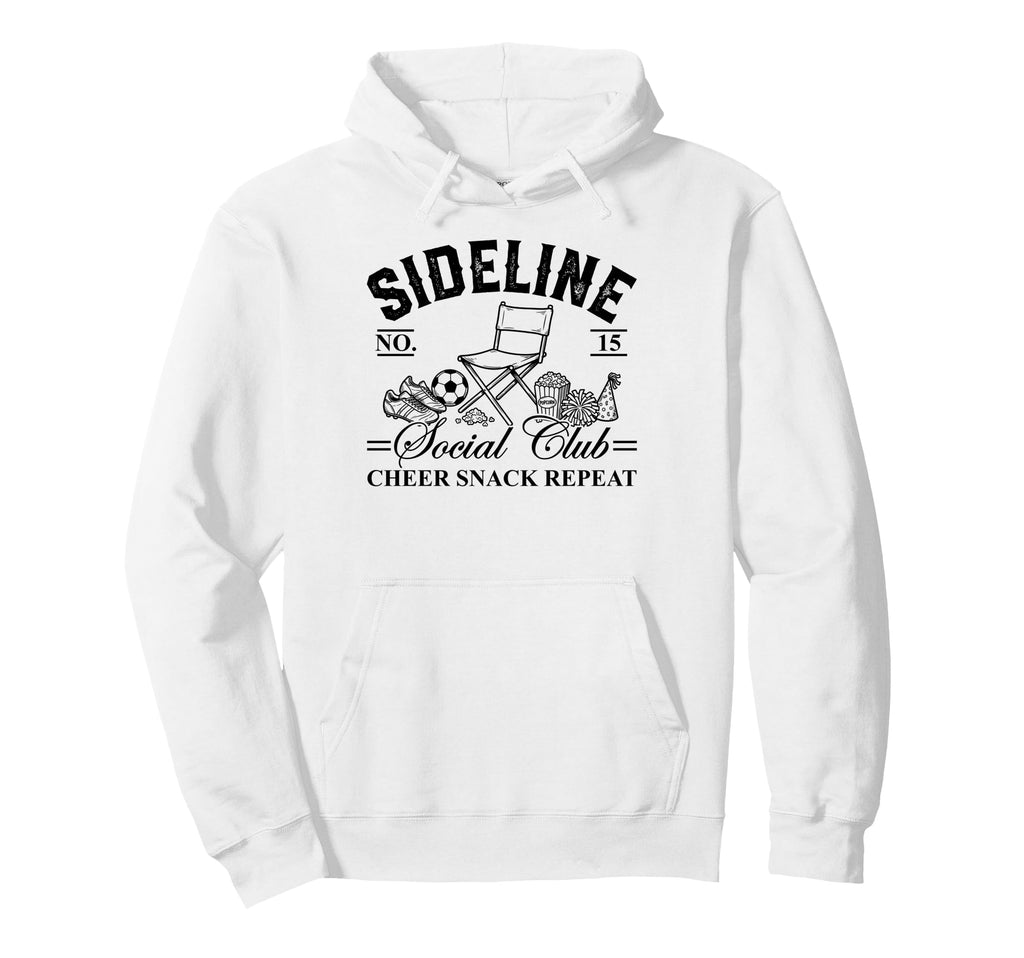 Funny Sideline Social Club Soccer Mom Hoodie - Custom Art Print for Adults - T-Shirt, Sweatshirt, Hoodie