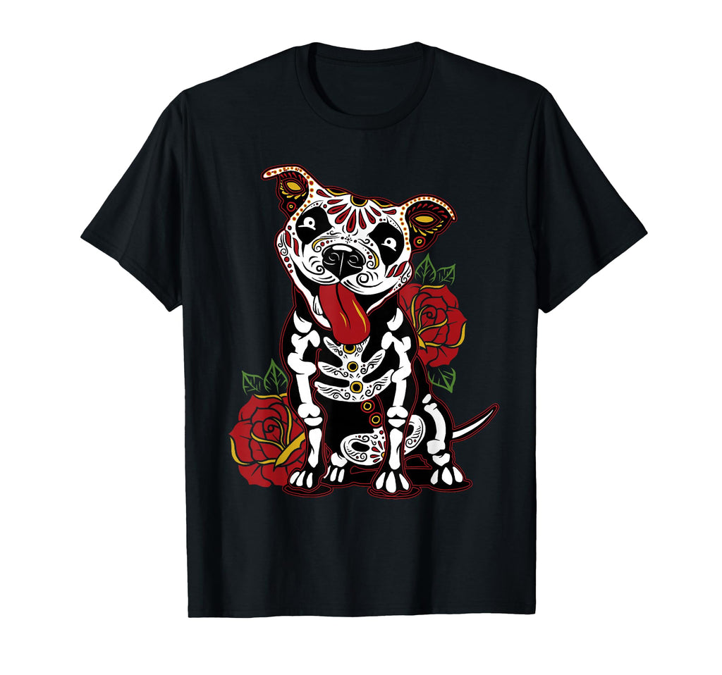 Pitbull Sugar Skull Shirts Pitbull T-Shirt - Fun Novelty Design Men Women - T-Shirt, Sweatshirt, Hoodie