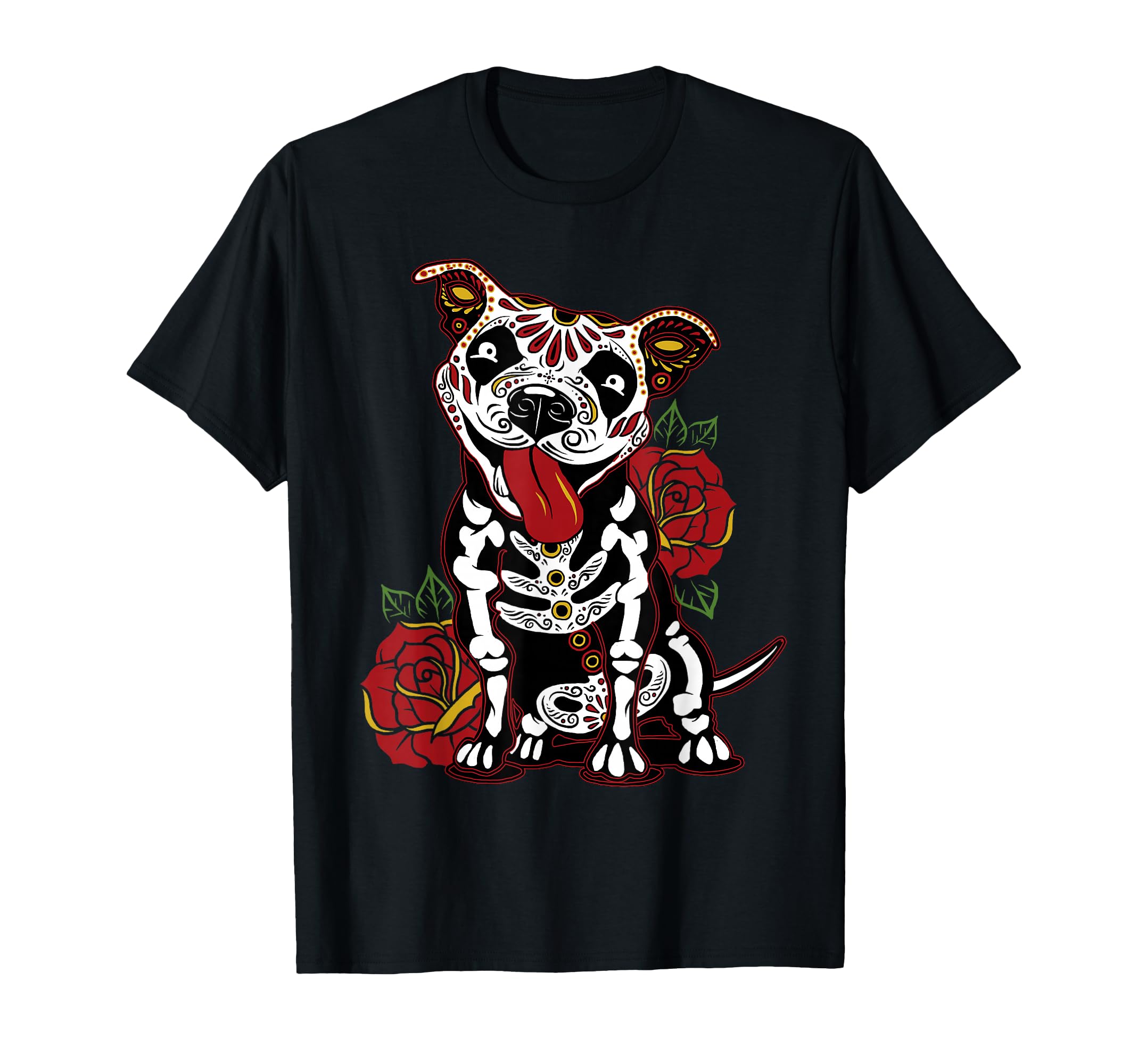 Pitbull Sugar Skull Shirts Pitbull T-Shirt - Fun Novelty Design Men Women - T-Shirt, Sweatshirt, Hoodie