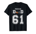 Custom Proud Football Dad Number 61 T-Shirt - Minimalist Print for Adults - T-Shirt, Sweatshirt, Hoodie