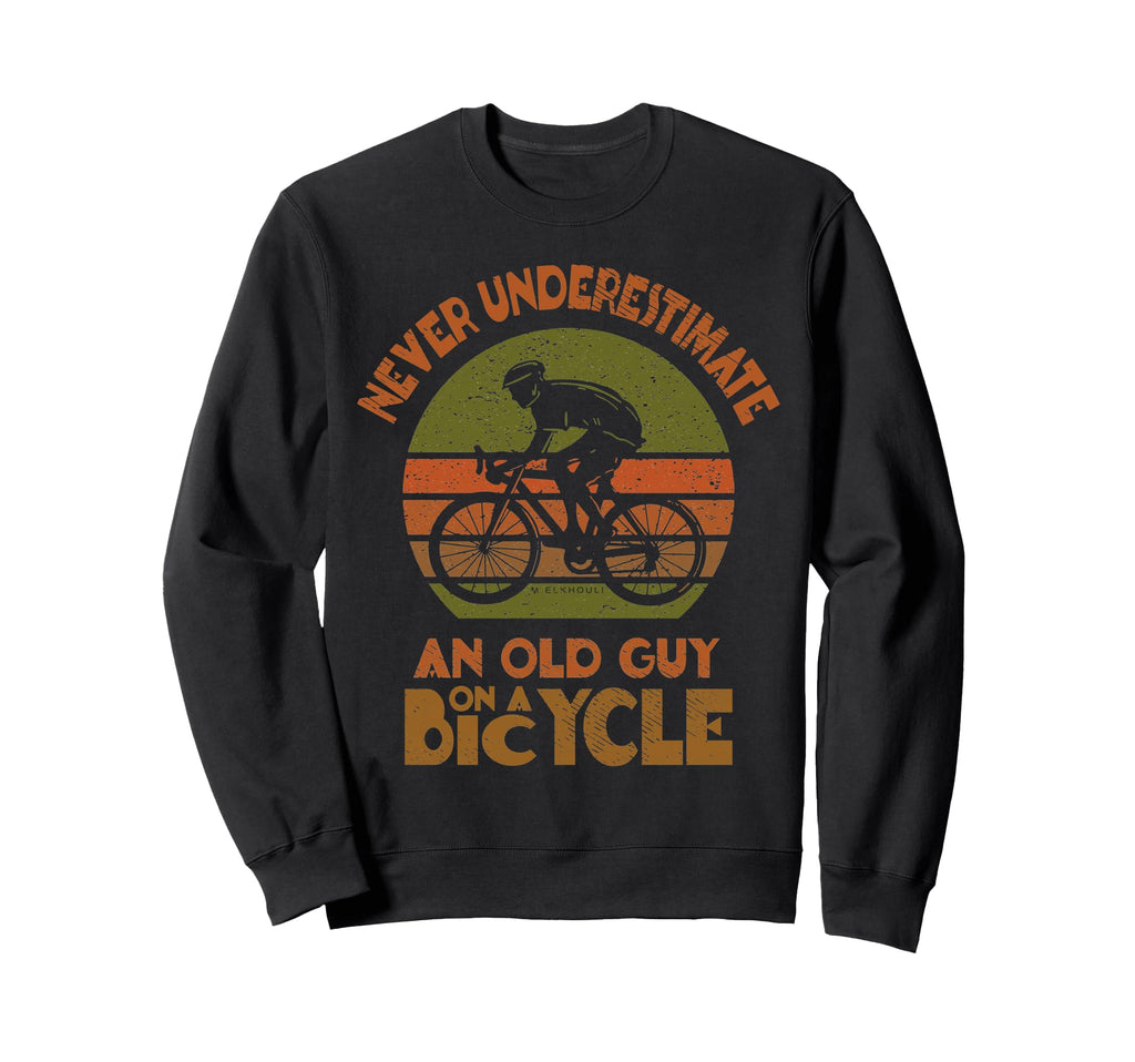 Cycling Grandpa Old Guy Bicycle Sweatshirt - Novelty Apparel for Adults - T-Shirt, Sweatshirt, Hoodie