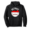 Detroit Cityscape Baseball Hoodie - Aesthetic Graphic for Adults - T-Shirt, Sweatshirt, Hoodie