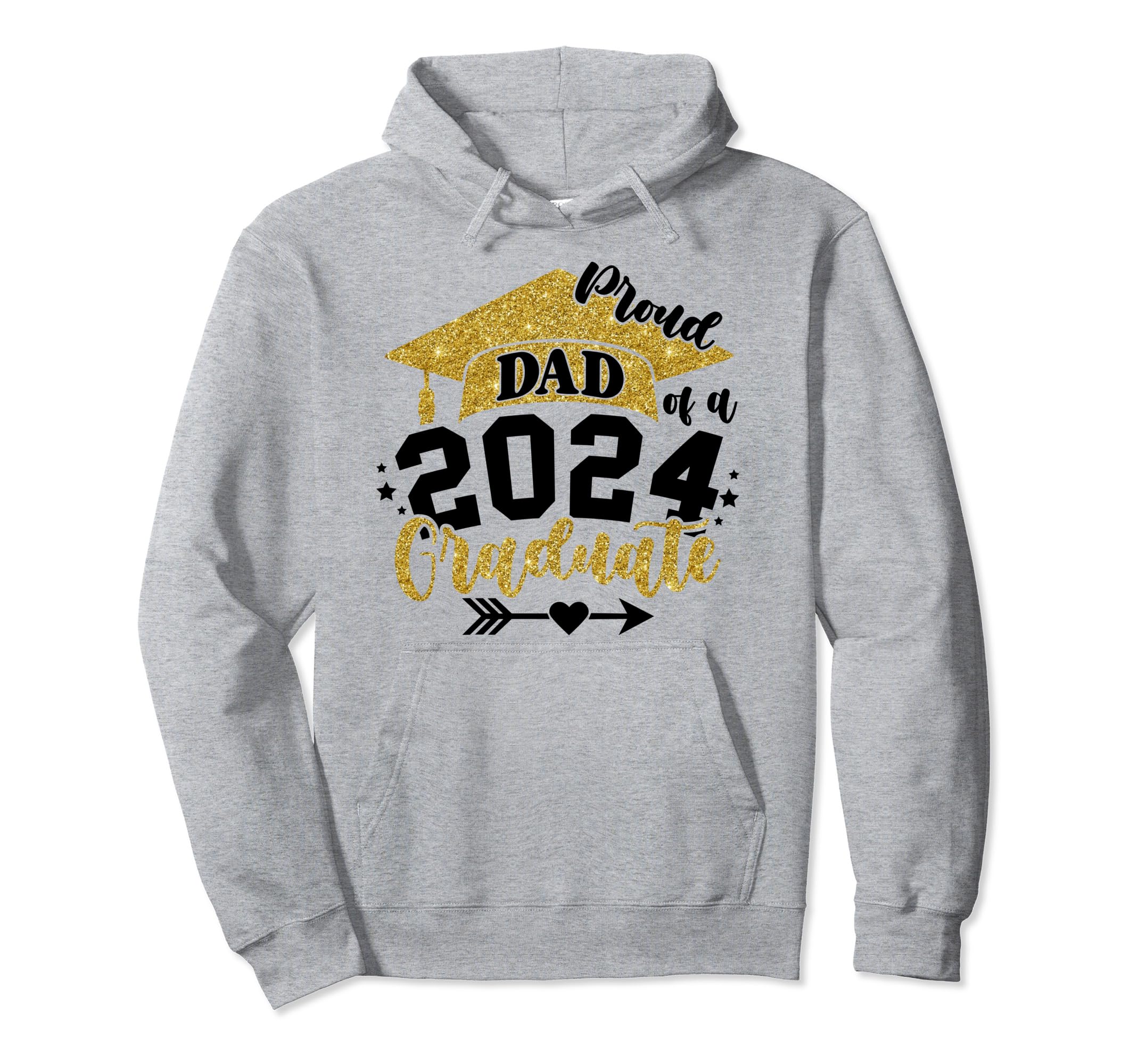 Proud Dad Class 2024 Graduate Senior Hoodie - Minimalist Print for Adults - T-Shirt, Sweatshirt, Hoodie