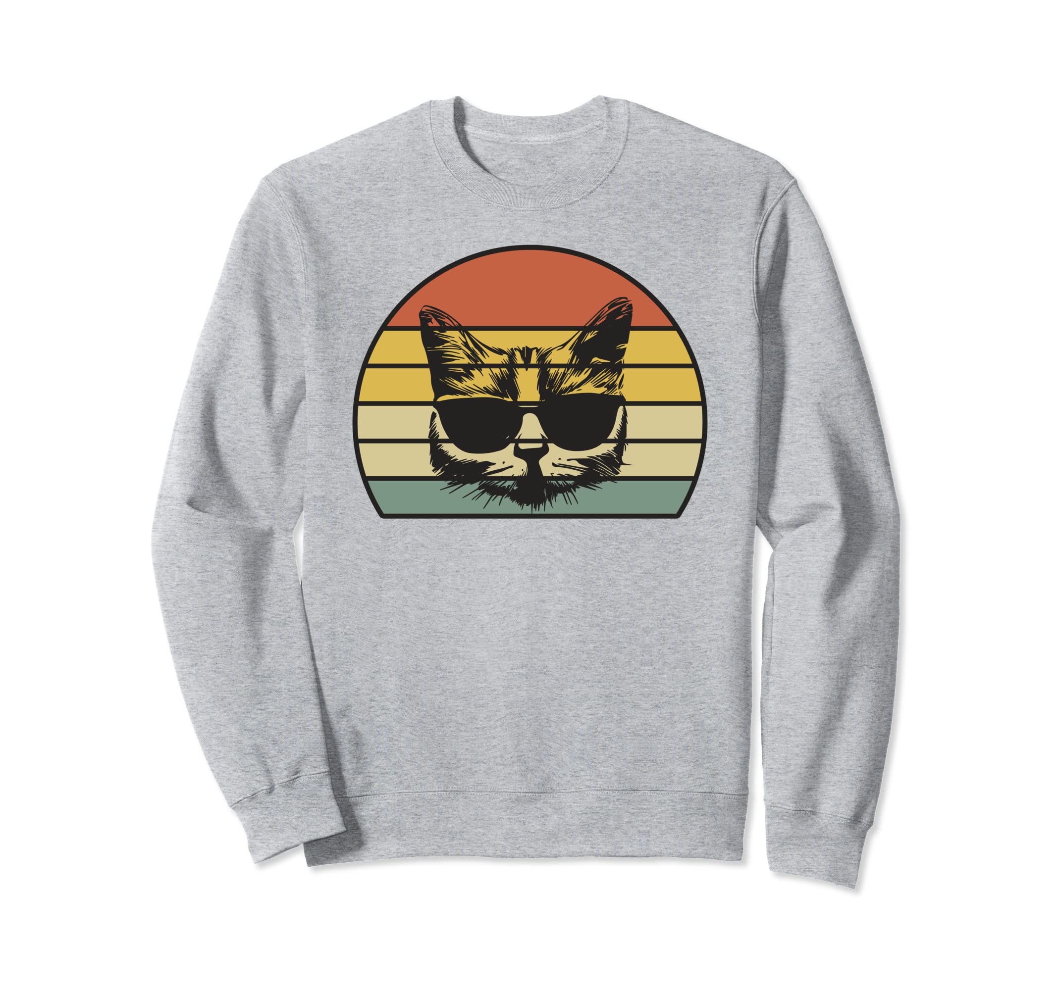Funny Cat Face Sunglasses Dad Sweatshirt - Casual Everyday Wear Men Women - T-Shirt, Sweatshirt, Hoodie
