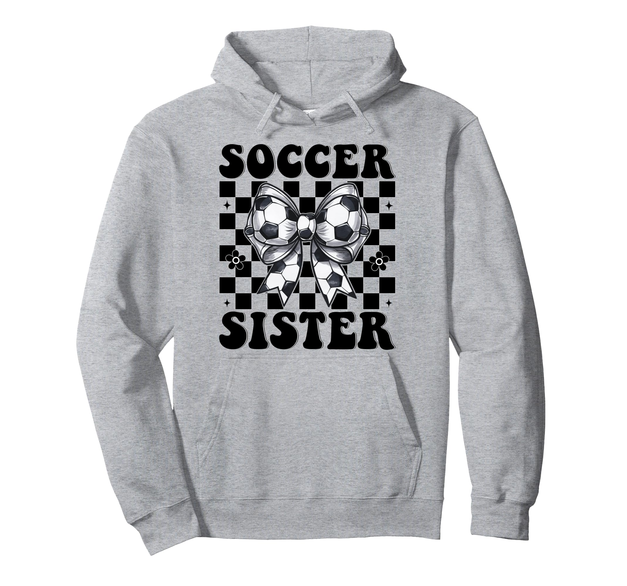 Soccer Sister Soccer Coquette Bow Hoodie - Trendy Graphic for Adults - T-Shirt, Sweatshirt, Hoodie