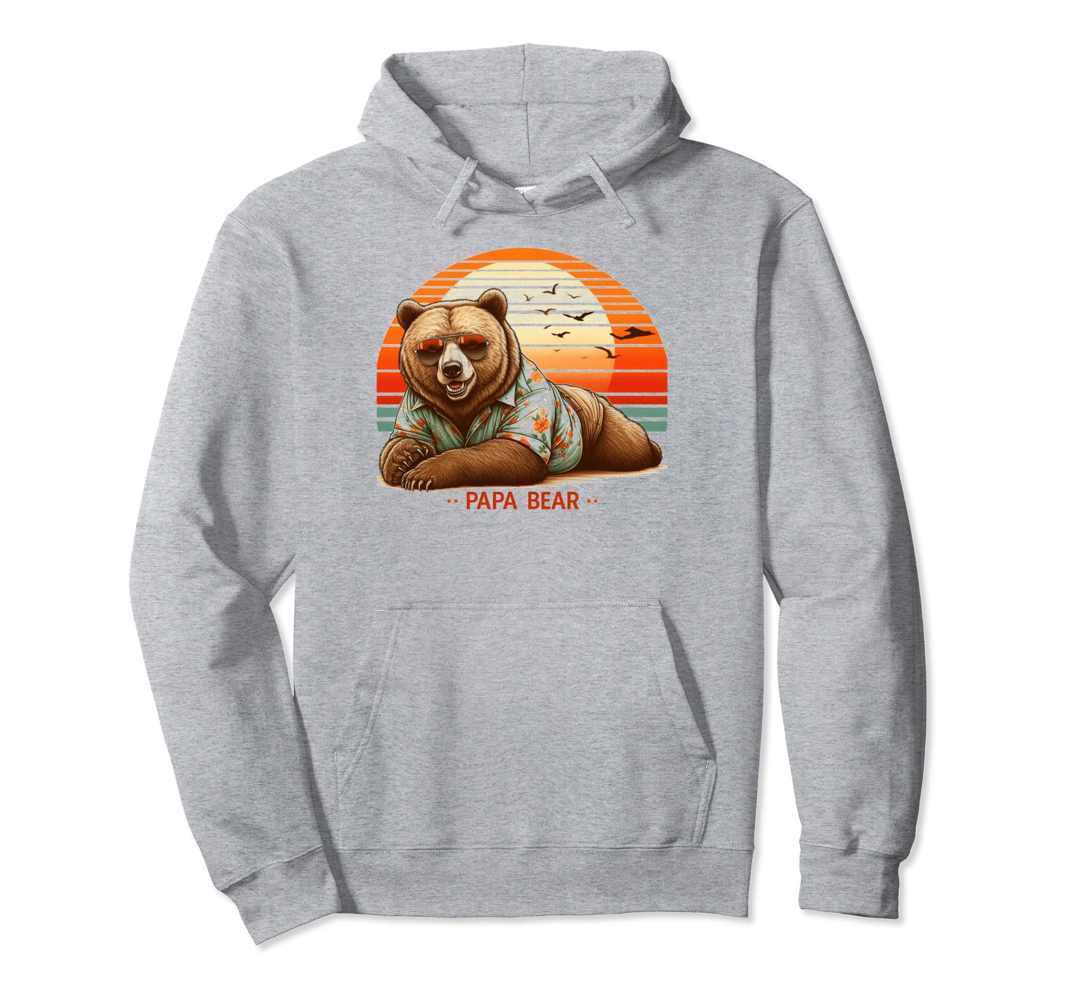 Papa Bear Sunglasses Funny Bear Dad Hoodie - Minimalist Print Men Women - T-Shirt, Sweatshirt, Hoodie
