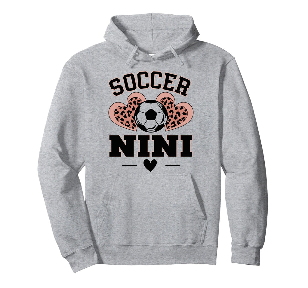 Soccer Nini Leopard Heart Soccer Ball Hoodie - Novelty Apparel Unisex - T-Shirt, Sweatshirt, Hoodie