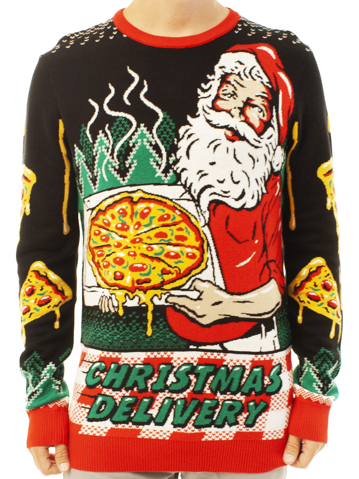 Pizza Delivery Santa | For Men & Women | Unisex Sizing Ugly Christmas Sweater - Holiday Gift product image 2