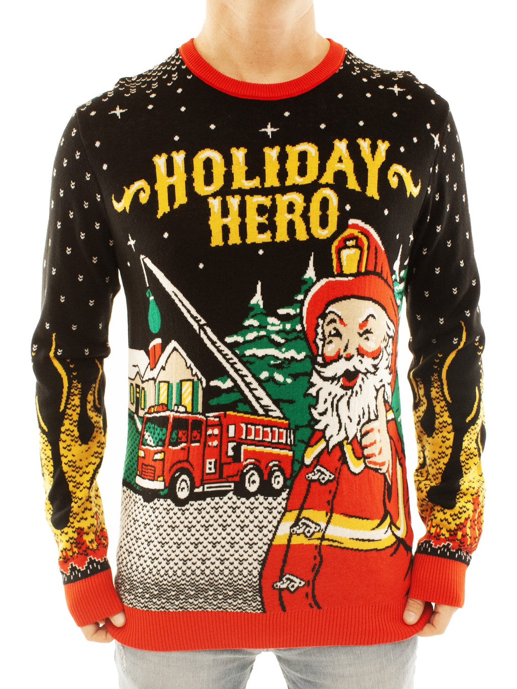 Holiday Hero - Firefighter Santa | For Men & Women | Unisex Sizing Ugly Christmas Sweater - Holiday Gift product image 2
