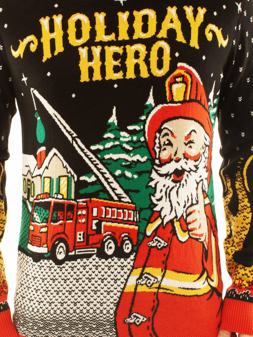 Holiday Hero - Firefighter Santa | For Men & Women | Unisex Sizing Ugly Christmas Sweater - Holiday Gift product image 3