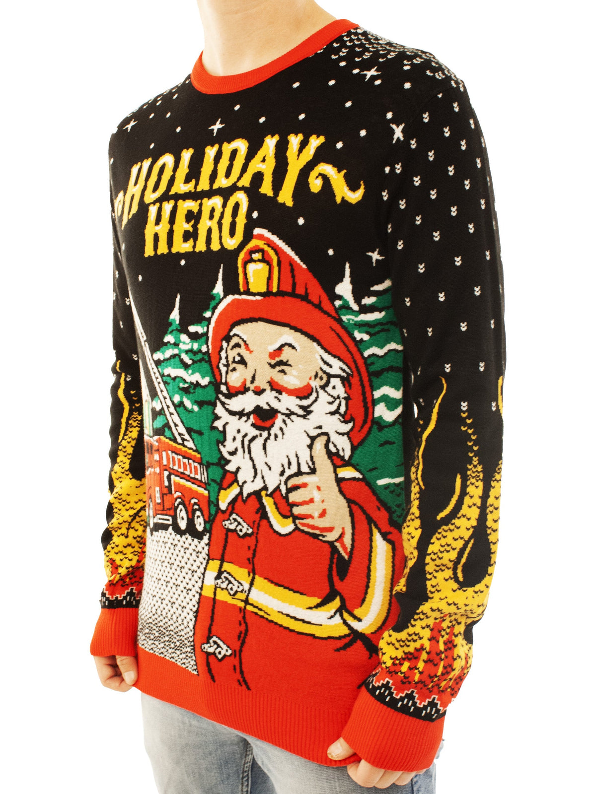 Holiday Hero - Firefighter Santa | For Men & Women | Unisex Sizing Ugly Christmas Sweater - Holiday Gift product image 4