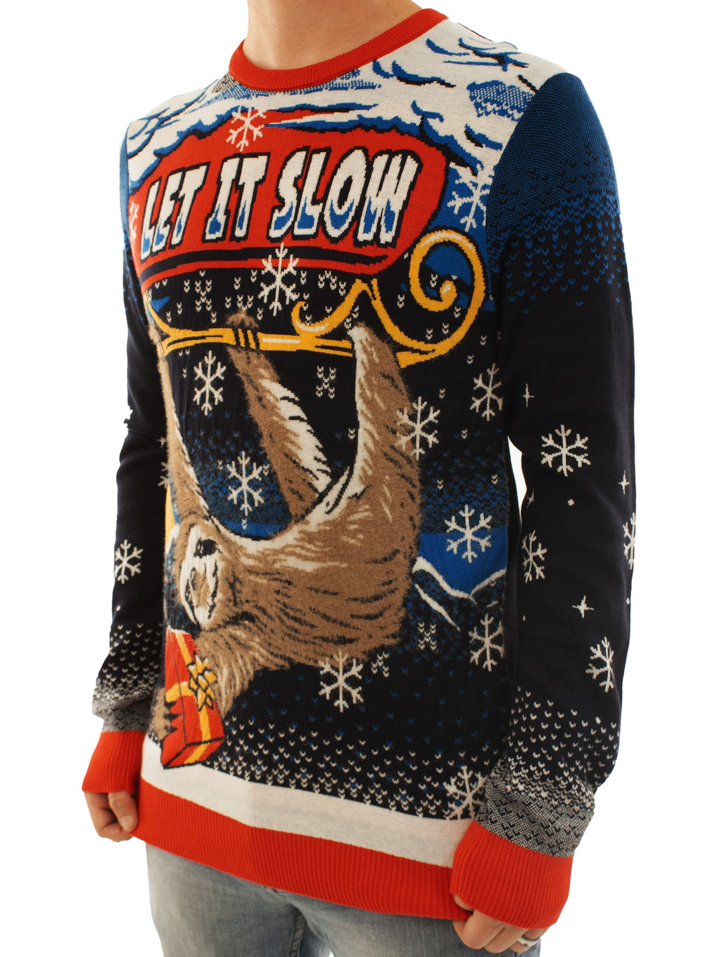 Let It Slow Sloth | For Men & Women | Unisex Sizing Ugly Christmas Sweater - Holiday Gift product image 4
