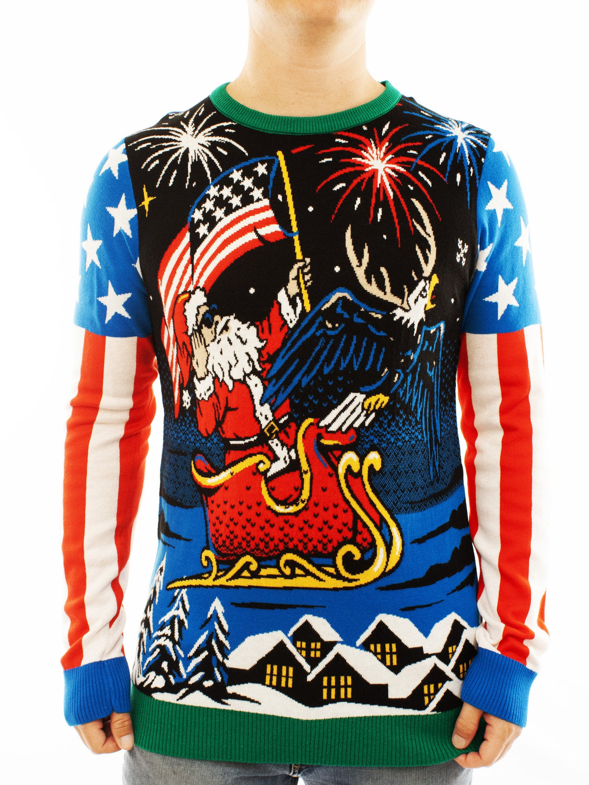 Patriotic Santa | For Men & Women | Unisex Sizing Ugly Christmas Sweater - Holiday Gift product image 2