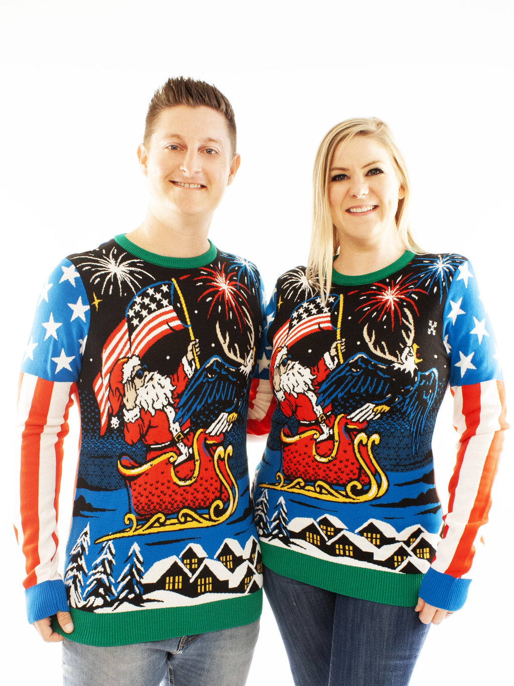 Patriotic Santa | For Men & Women | Unisex Sizing Ugly Christmas Sweater - Holiday Gift product image