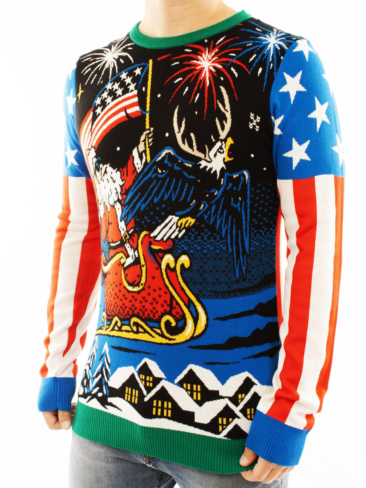 Patriotic Santa | For Men & Women | Unisex Sizing Ugly Christmas Sweater - Holiday Gift product image 4
