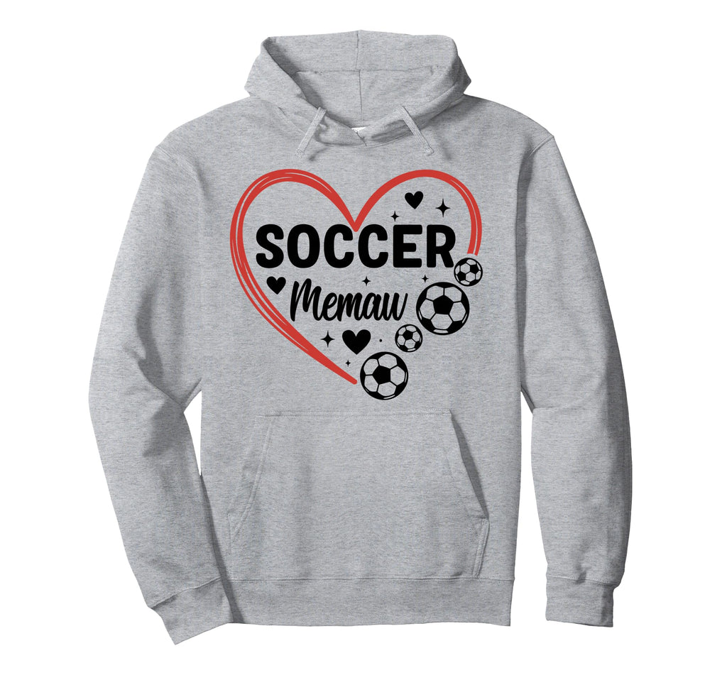 Soccer Memaw Heart Soccer Player Memaw Hoodie - Minimalist Print for Adults - T-Shirt, Sweatshirt, Hoodie