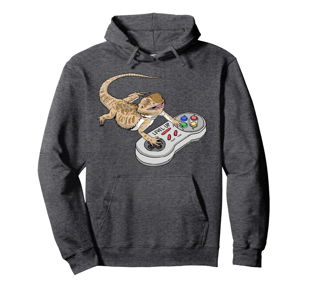 Bearded Dragon Playing Video Game Hoodie - Unique Graphic for Adults - T-Shirt, Sweatshirt, Hoodie