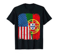 Portuguese American Flag Half Usa Portugal T-Shirt - Trendy Graphic Unisex - T-Shirt, Sweatshirt, Hoodie