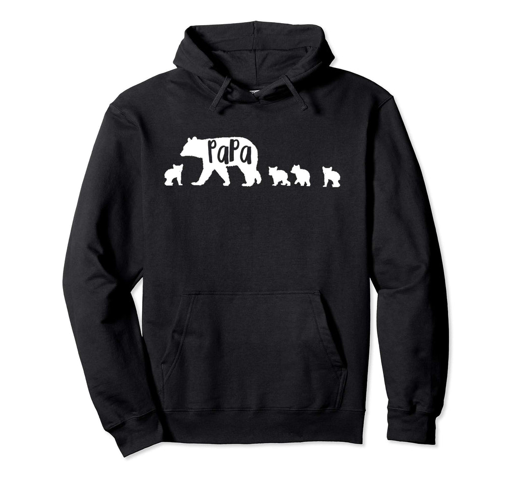 Papa Bear Dad Father 4 Four Cubs Hoodie - Fun Novelty Design Men Women - T-Shirt, Sweatshirt, Hoodie