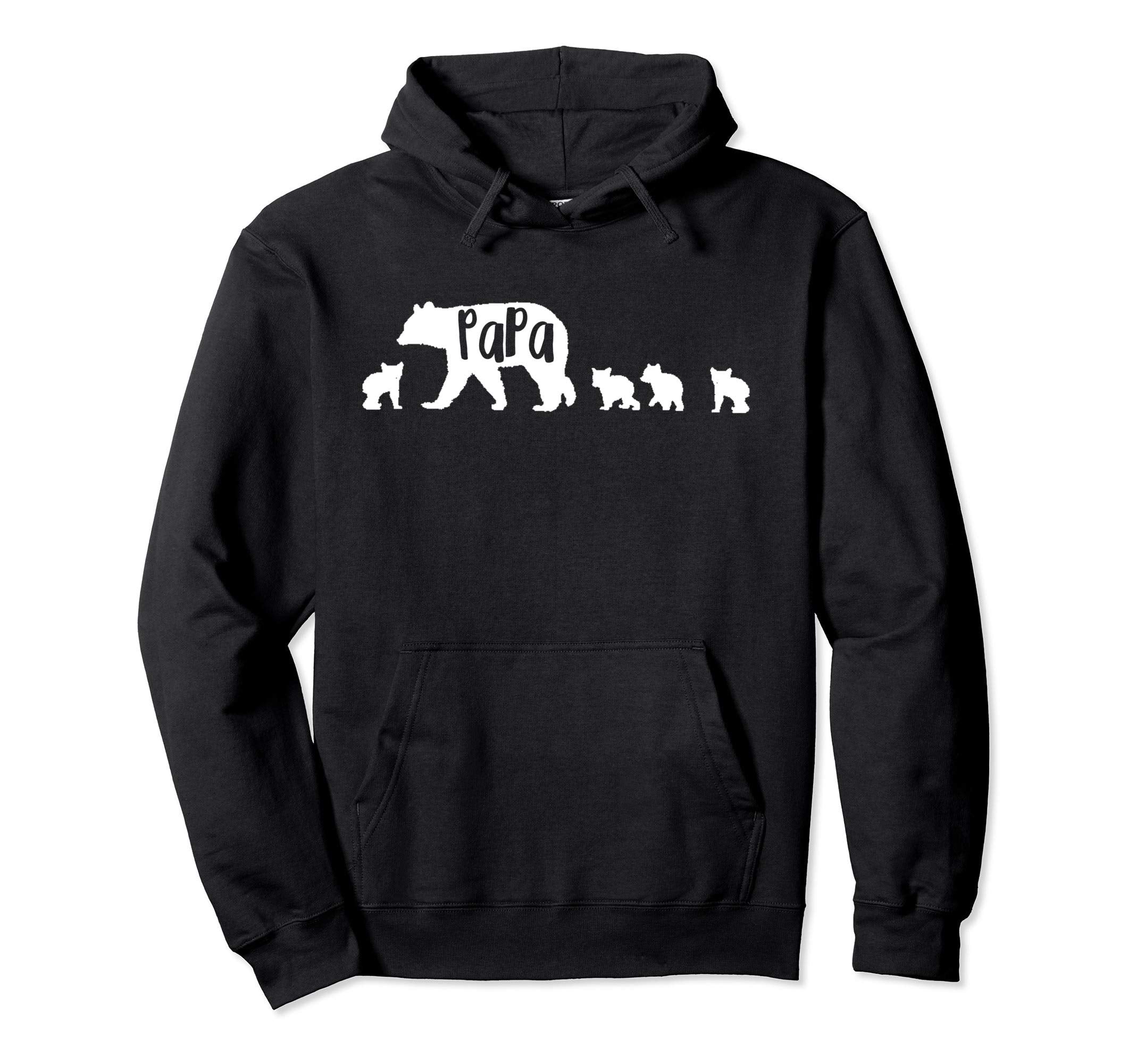 Papa Bear Dad Father 4 Four Cubs Hoodie - Fun Novelty Design Men Women - T-Shirt, Sweatshirt, Hoodie