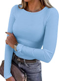 Women 2026 Fall Clothes Ribbed Knit Fitted Basic - Adult & Kids T-Shirts, Sweatshirts & Hoodies apparel design preview 1