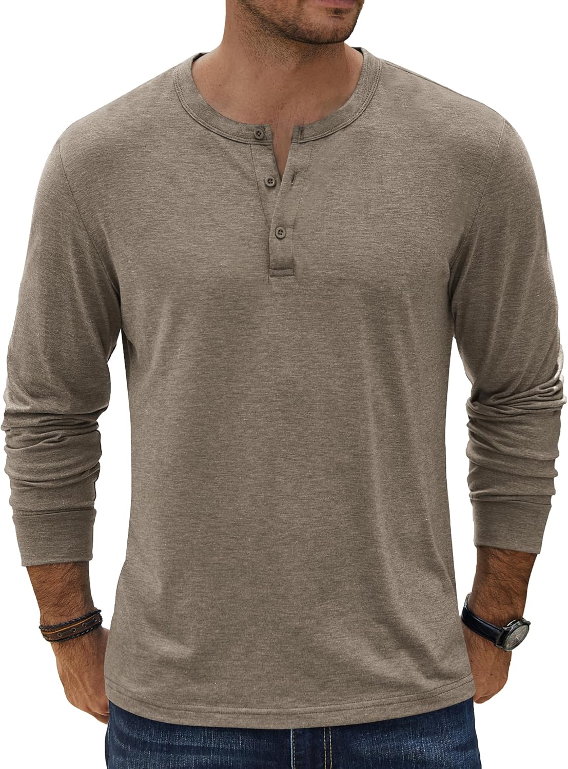 Men's Henley Casual Lightweight Soft Stretch Basic - Adult & Kids T-Shirts, Sweatshirts & Hoodies apparel design preview 1