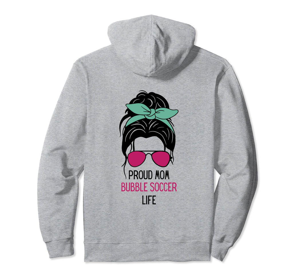 Bubble Soccer Mom Outfit Messy Hair Hoodie - Minimalist Print Men Women - T-Shirt, Sweatshirt, Hoodie