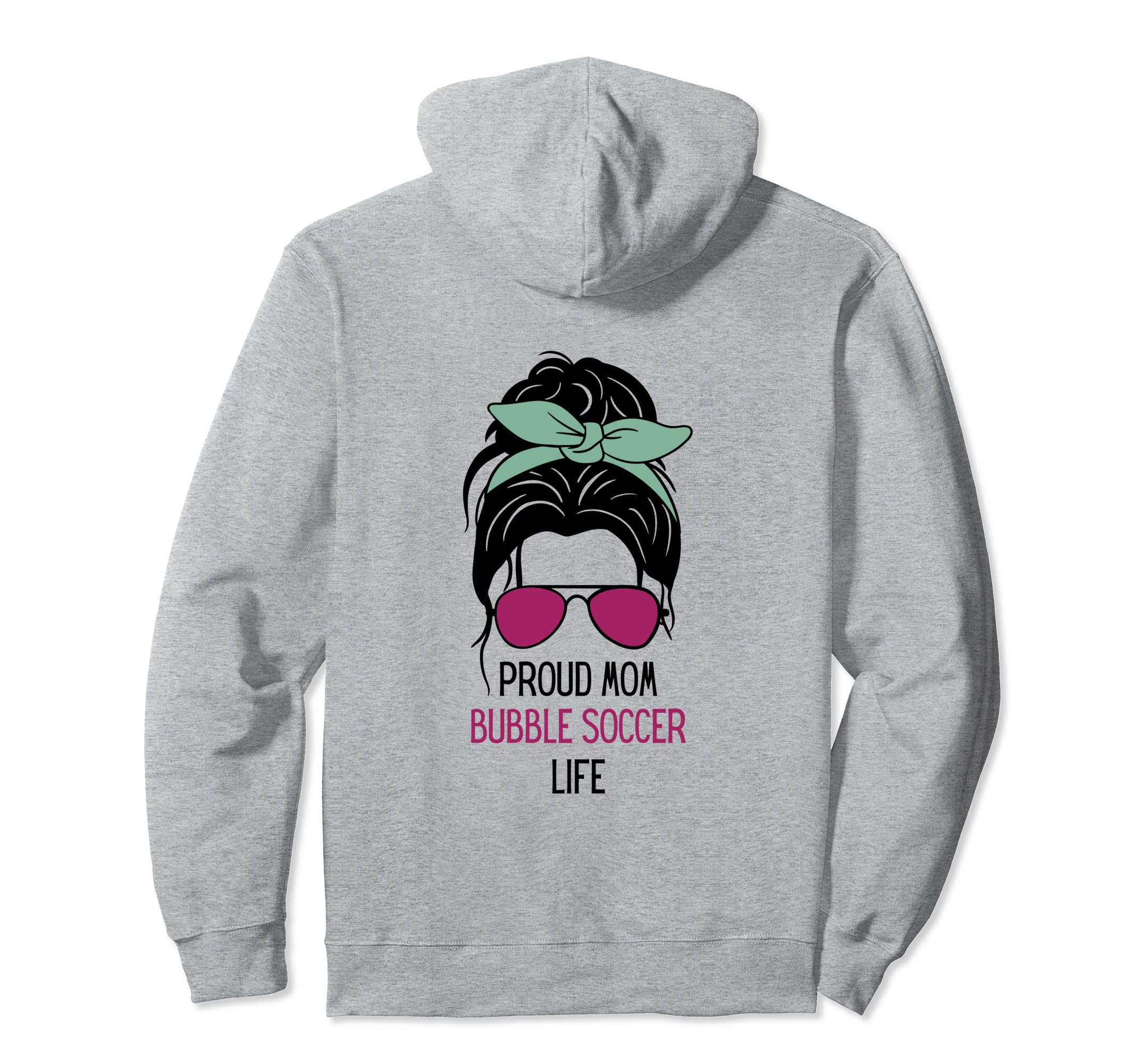 Bubble Soccer Mom Outfit Messy Hair Hoodie - Minimalist Print Men Women - T-Shirt, Sweatshirt, Hoodie