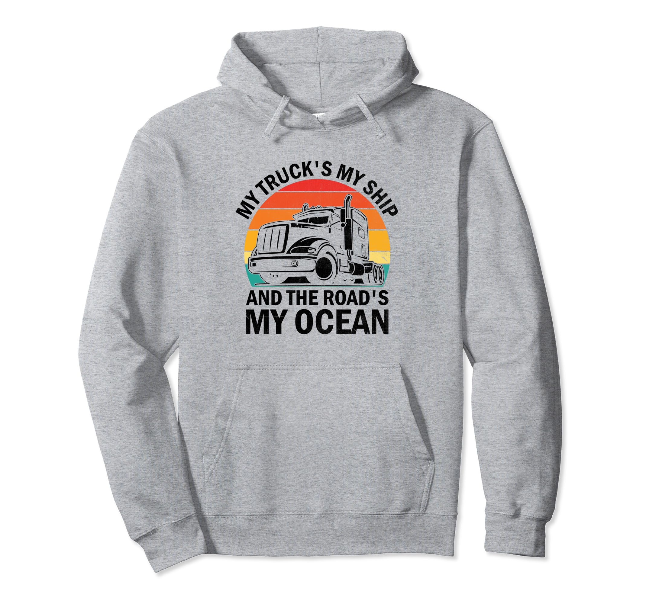 Trucker Driving Dad Trucker Father Truck Hoodie - Unique Graphic Men Women - T-Shirt, Sweatshirt, Hoodie