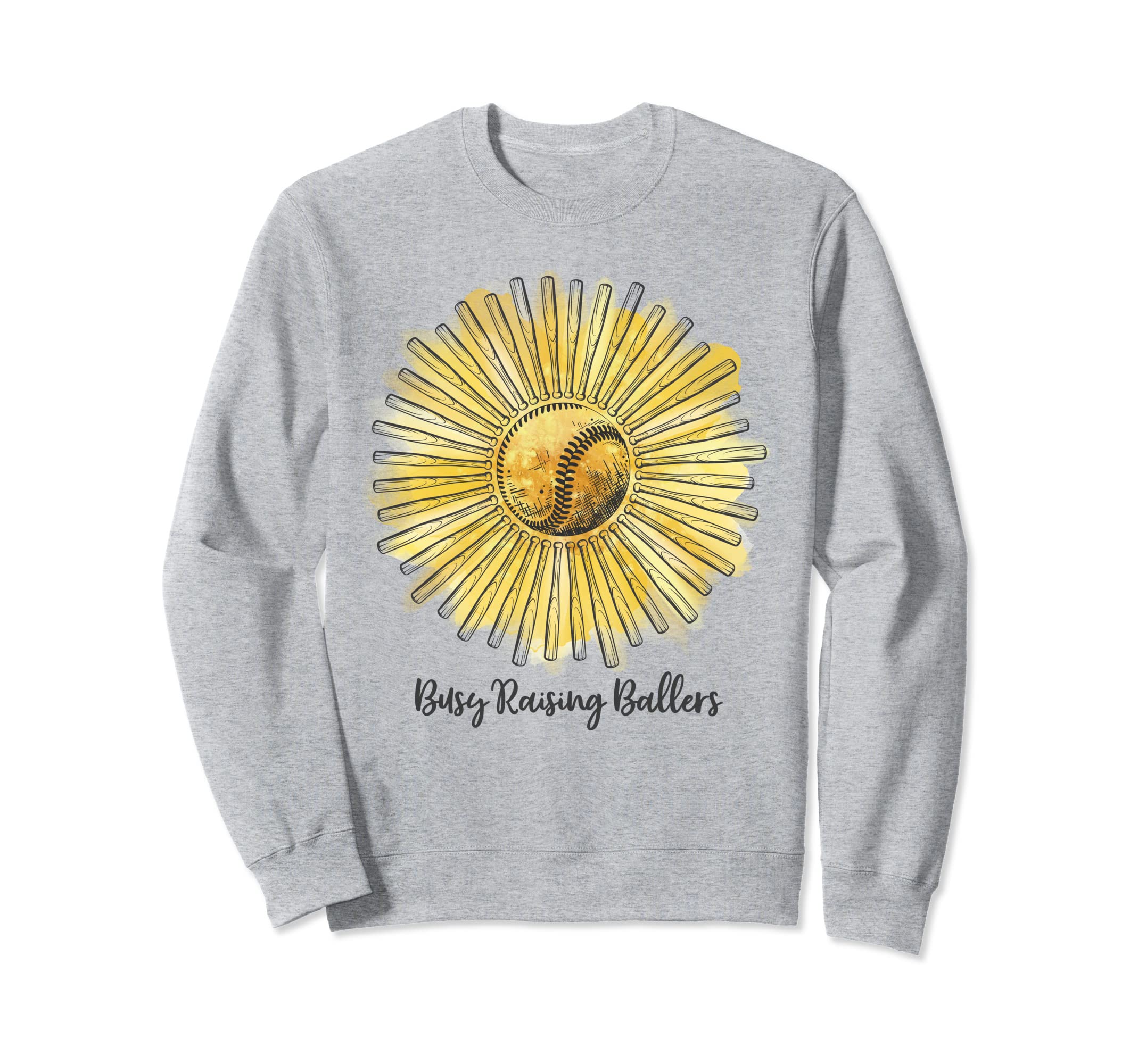 Baseball Sunflower Busy Raising Sweatshirt - Trendy Graphic for Adults - T-Shirt, Sweatshirt, Hoodie