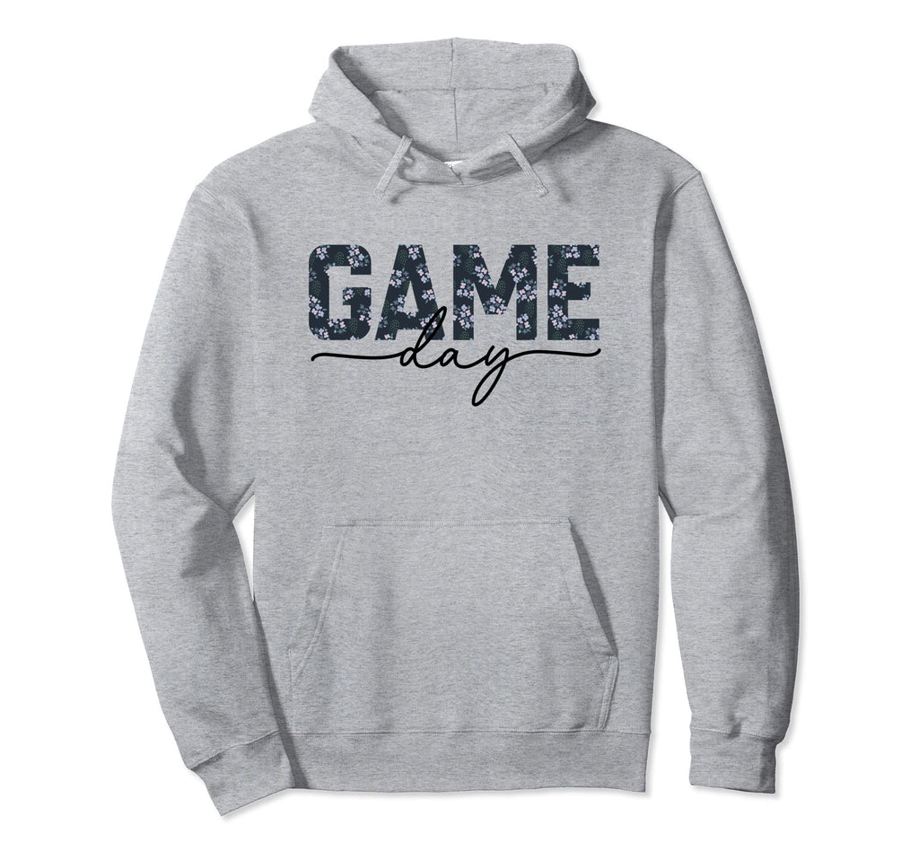 Game Day Spirit Blue Floral Sports Hoodie - Minimalist Print for Adults - T-Shirt, Sweatshirt, Hoodie