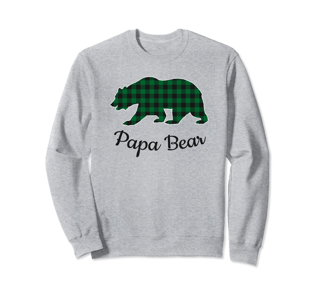 Papa Bear Pajama Green Buffalo Sweatshirt - Minimalist Print Men Women - T-Shirt, Sweatshirt, Hoodie