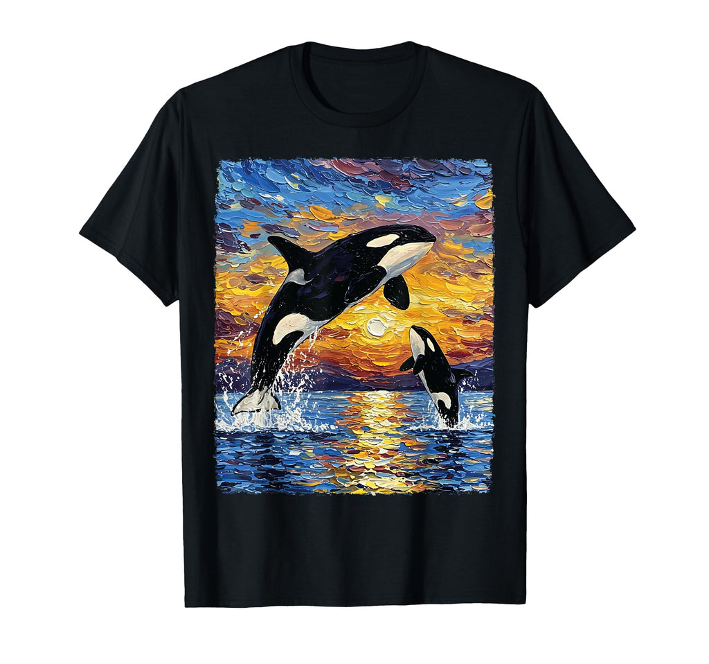 Orca Whales Tropical Paradise Ocean T-Shirt - Aesthetic Graphic for Adults - T-Shirt, Sweatshirt, Hoodie