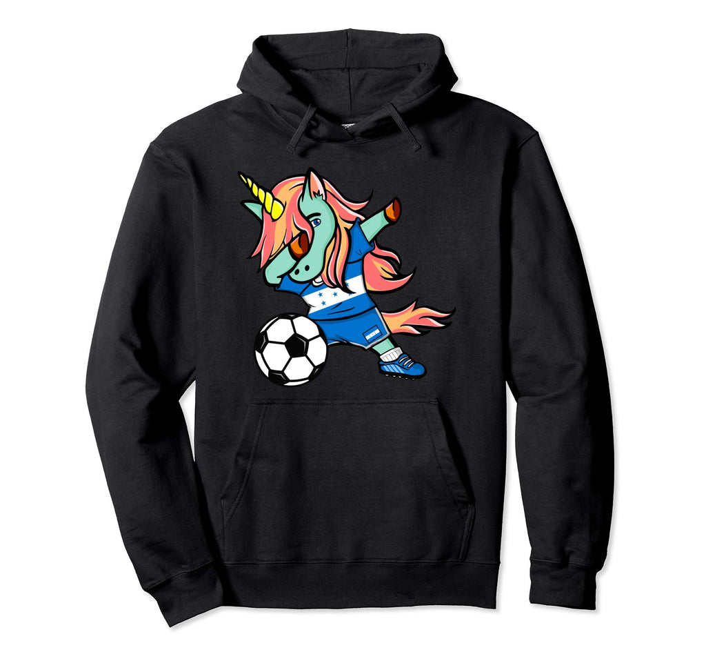Dabbing Unicorn Honduras Football Honduran Hoodie - Graphic Print Unisex - T-Shirt, Sweatshirt, Hoodie