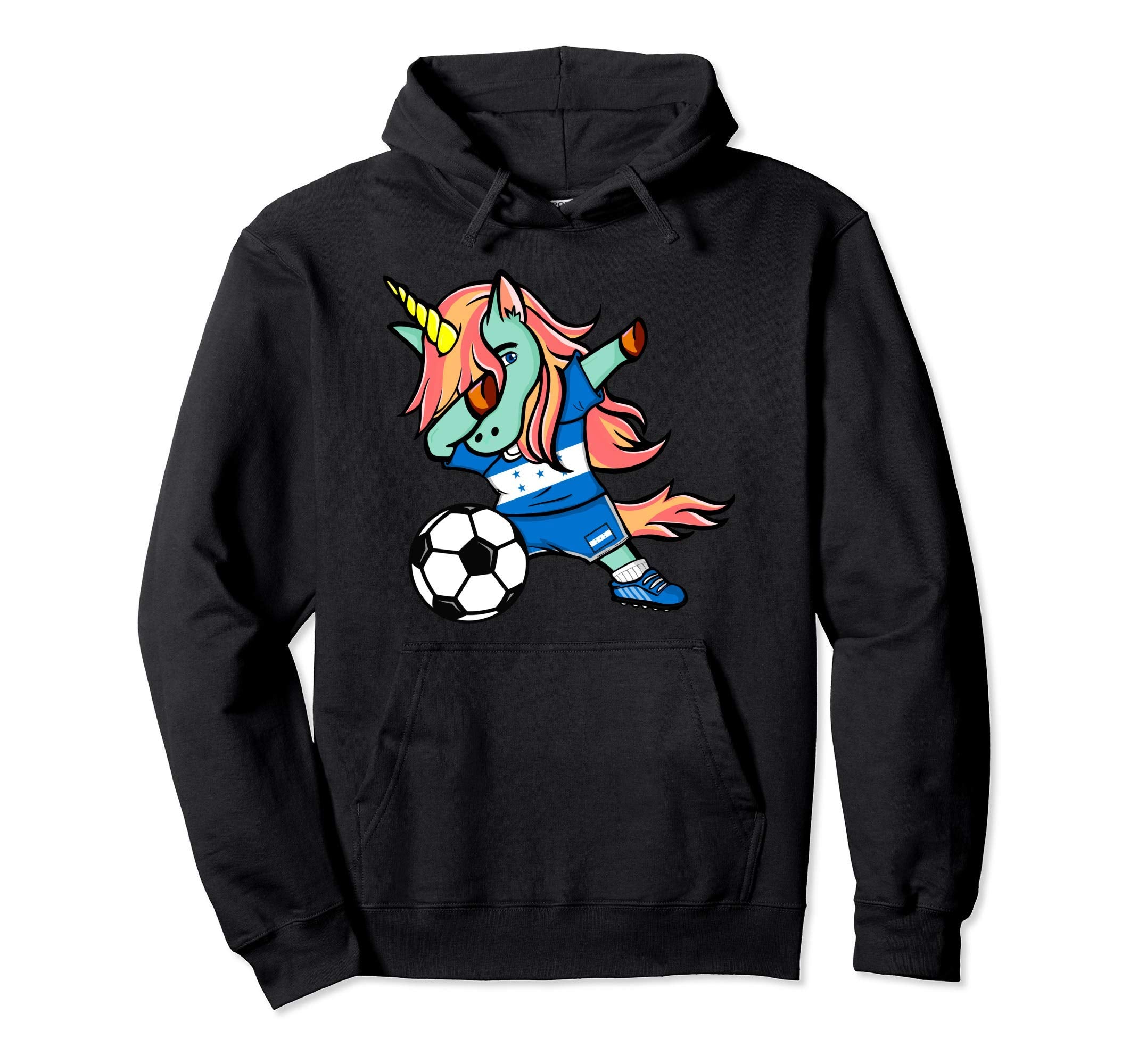 Dabbing Unicorn Honduras Football Honduran Hoodie - Graphic Print Unisex - T-Shirt, Sweatshirt, Hoodie