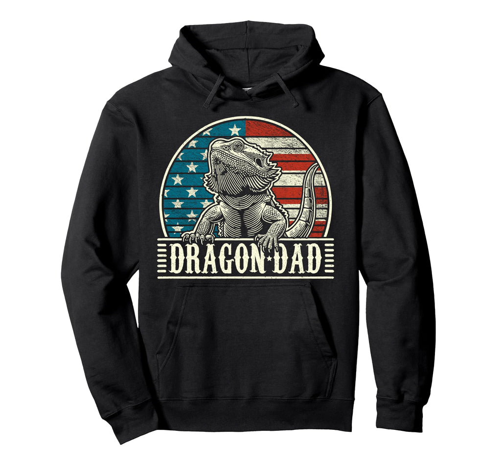 Bearded Dragon Dad American Flag 4Th July Hoodie - Trendy Graphic Unisex - T-Shirt, Sweatshirt, Hoodie