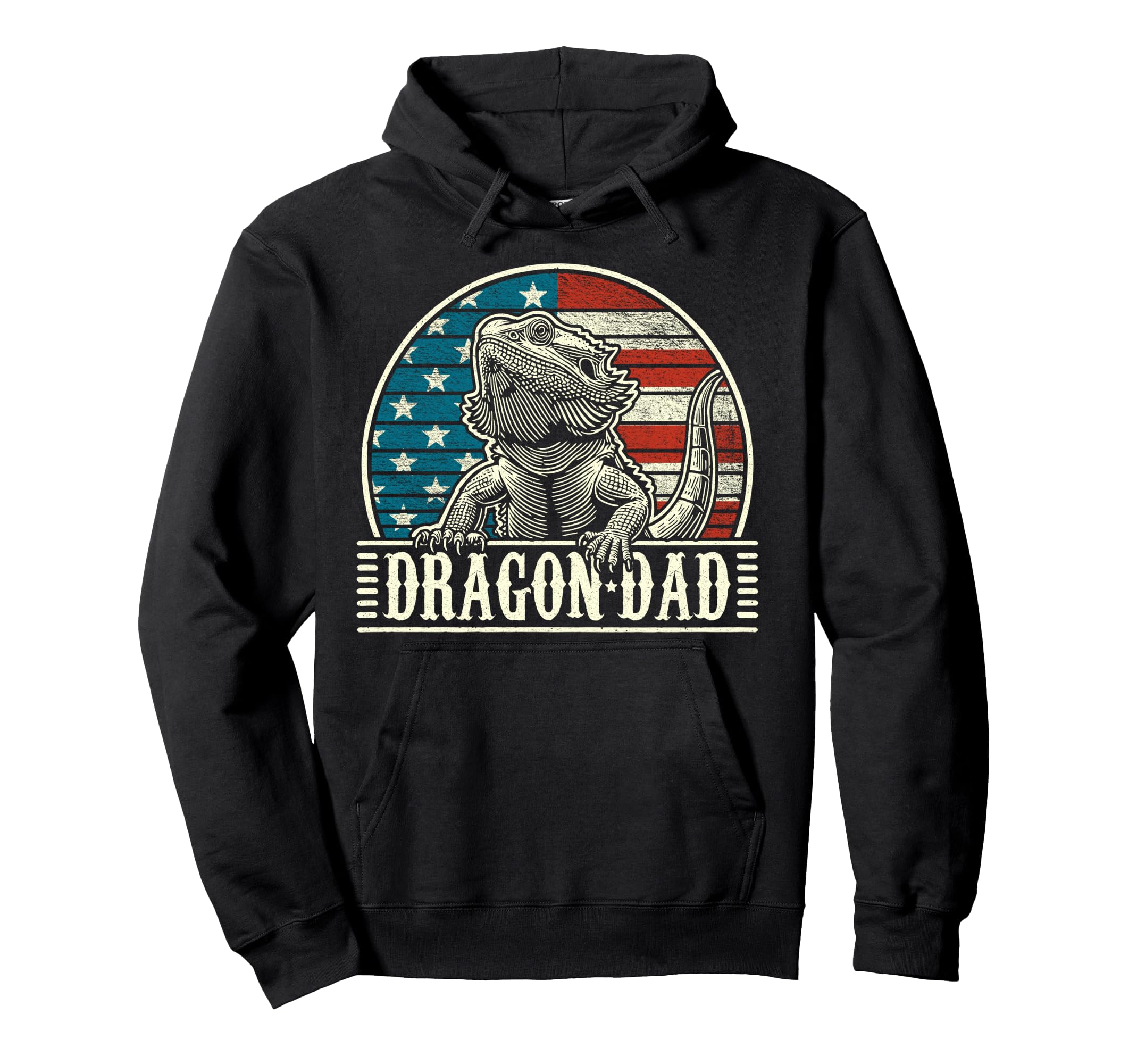 Bearded Dragon Dad American Flag 4Th July Hoodie - Trendy Graphic Unisex - T-Shirt, Sweatshirt, Hoodie