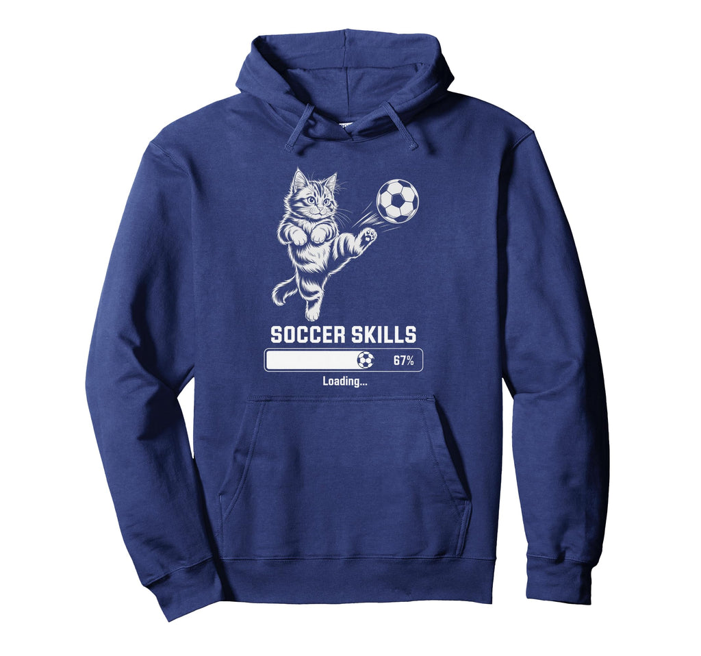 Funny Cat Soccer Skills Loading Kitty Mom Hoodie - Unique Graphic Unisex - T-Shirt, Sweatshirt, Hoodie