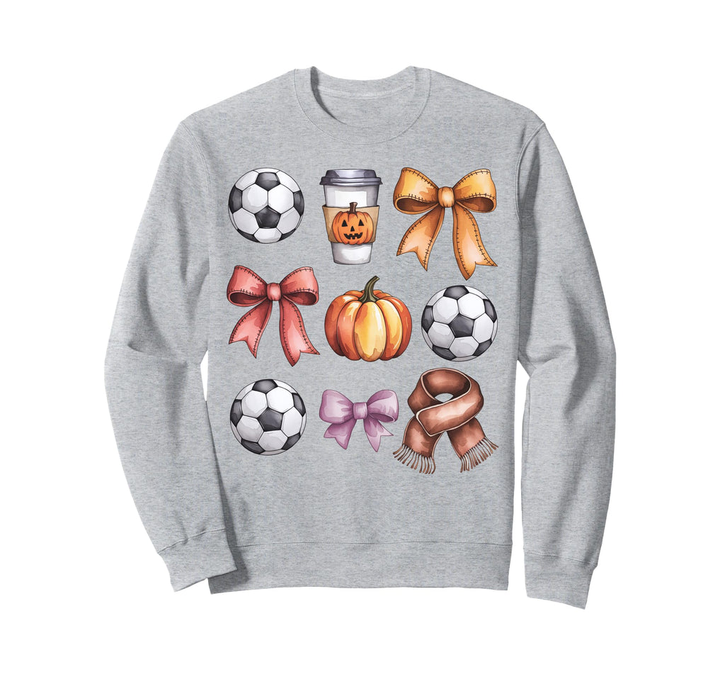 Coquette Fall Soccer Autumn Bow Sweatshirt - Novelty Apparel Men Women - T-Shirt, Sweatshirt, Hoodie