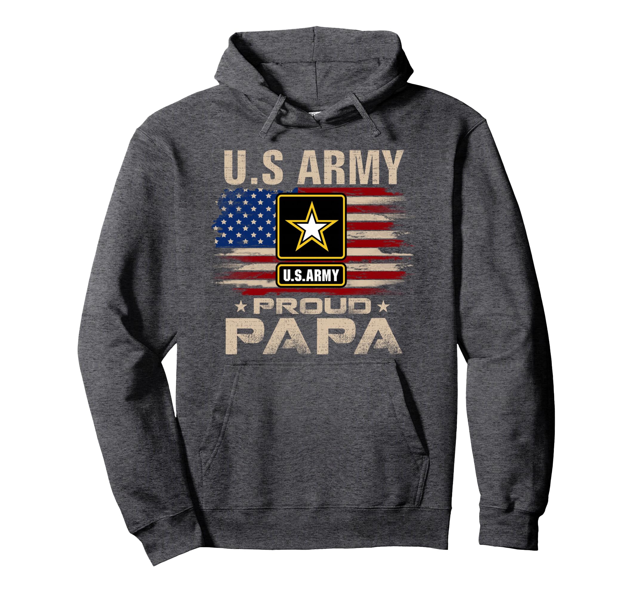 U S Army Proud Papa American Flag Hoodie - Minimalist Print Men Women - T-Shirt, Sweatshirt, Hoodie