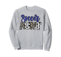 Soccer Aunt Leopard Blue Soccer Sweatshirt - Custom Art Print for Adults - T-Shirt, Sweatshirt, Hoodie