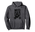 Moto Dad Dirt Bike And Fathers Hoodie - Minimalist Print Men Women - T-Shirt, Sweatshirt, Hoodie
