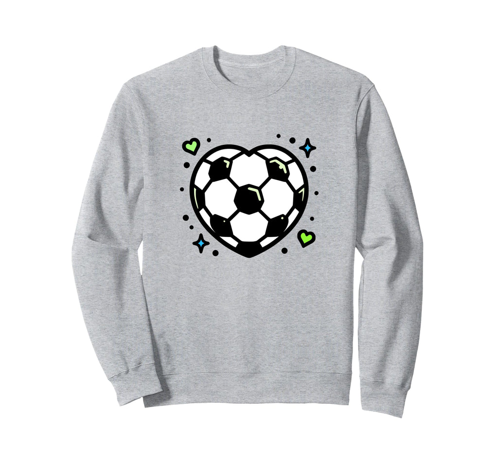 Soccer Ball Shaped Heart Mom Sweatshirt - Casual Everyday Wear for Adults - T-Shirt, Sweatshirt, Hoodie