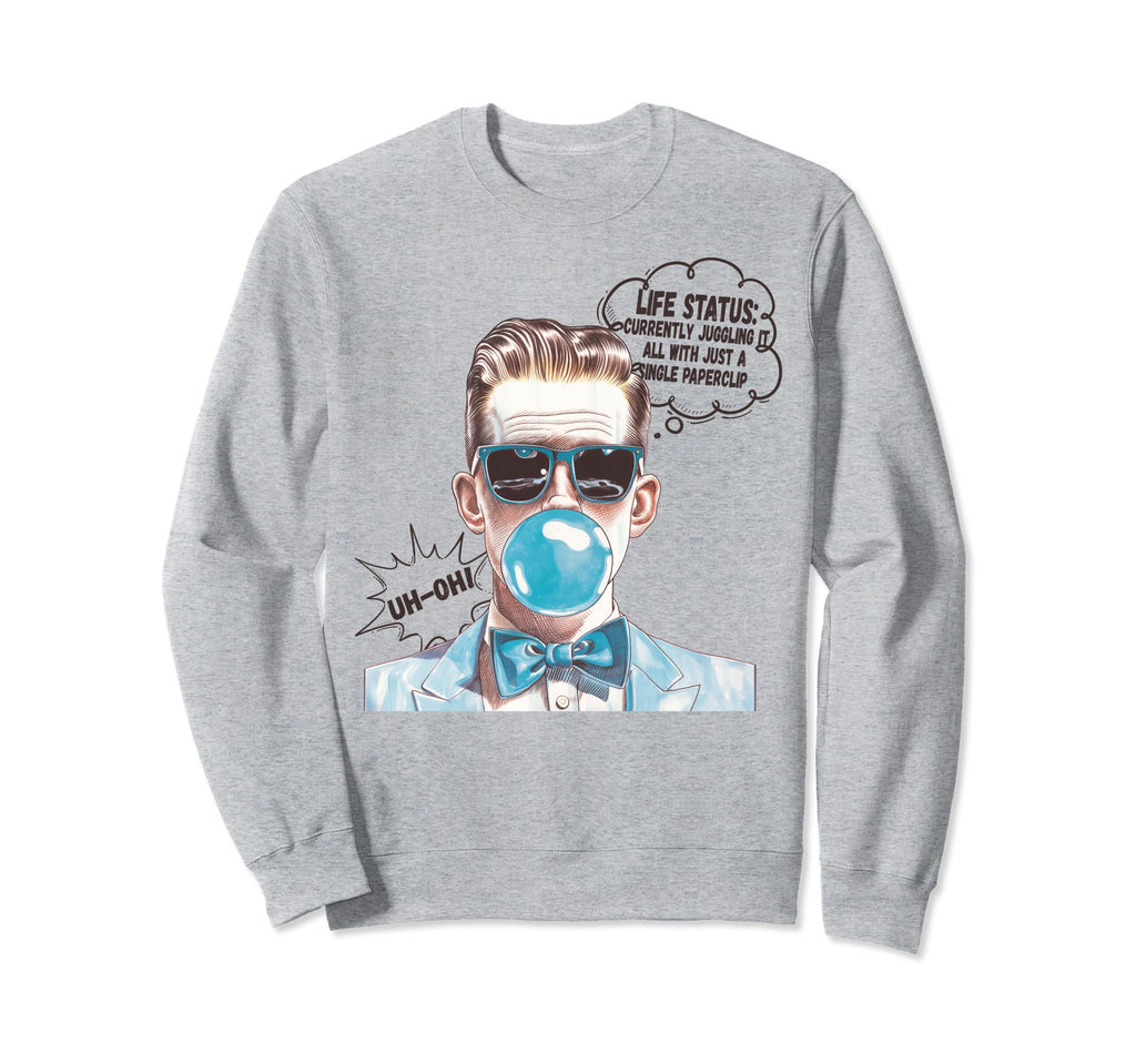 Juggling Life Single Paper Clip Sweatshirt - Trendy Graphic Men Women - T-Shirt, Sweatshirt, Hoodie