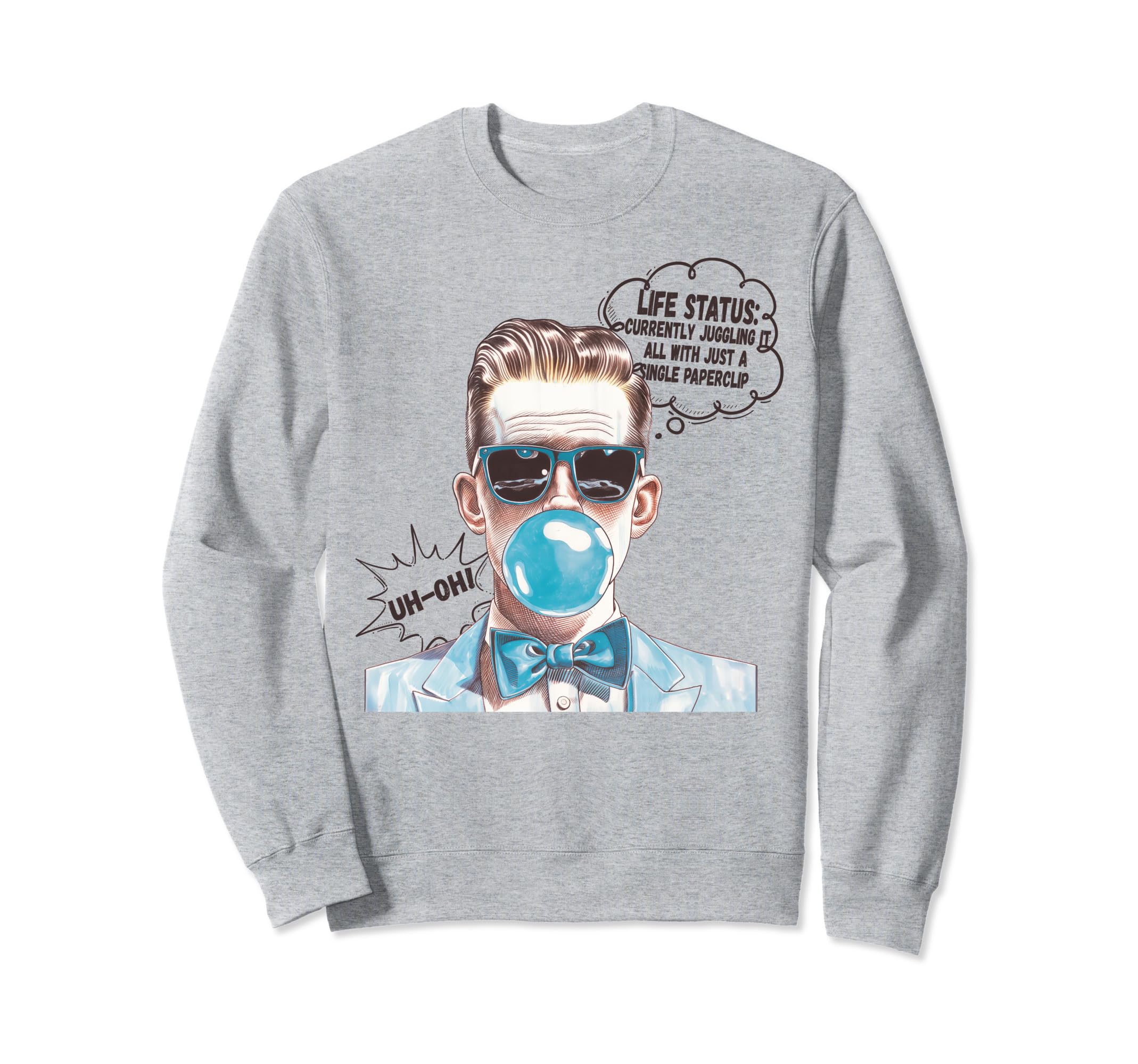 Juggling Life Single Paper Clip Sweatshirt - Trendy Graphic Men Women - T-Shirt, Sweatshirt, Hoodie