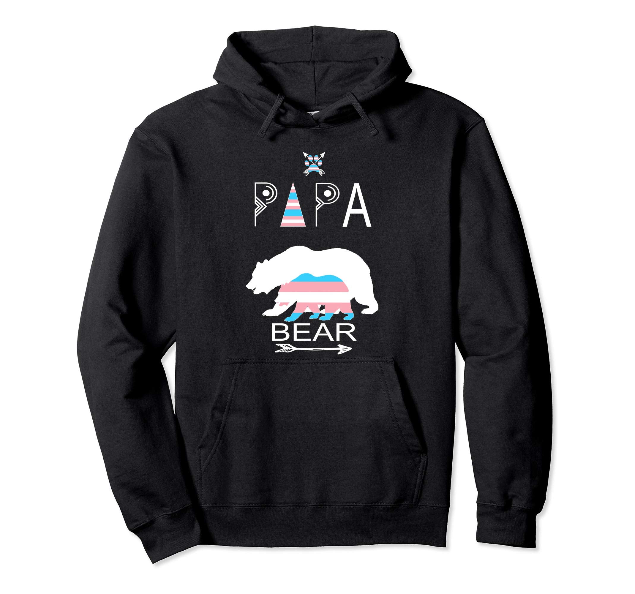 Transgender Papa Bear Dads Grandpas Trans Hoodie - Graphic Print Men Women - T-Shirt, Sweatshirt, Hoodie